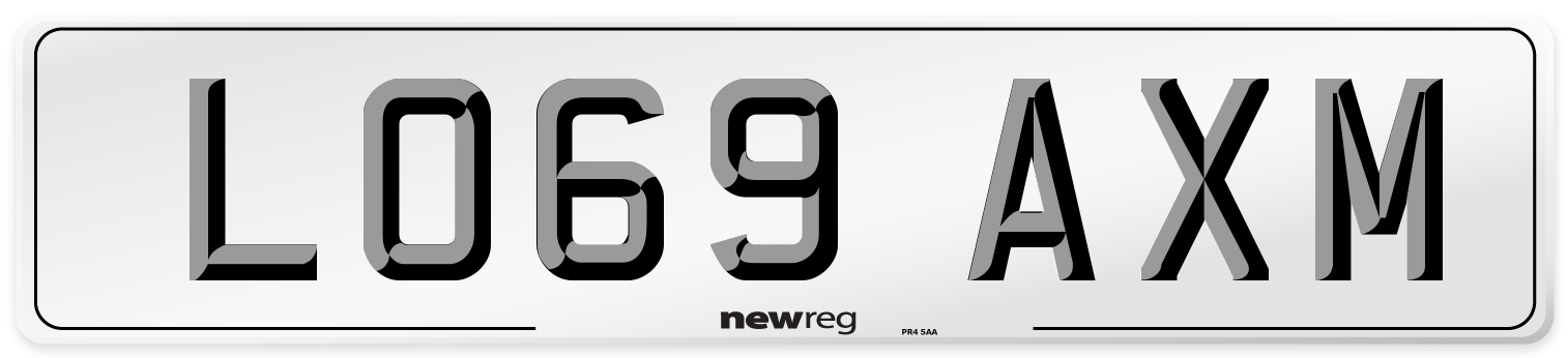 LO69 AXM Number Plate from New Reg